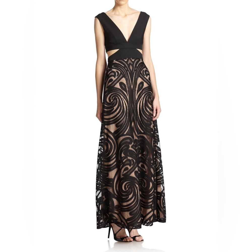 BCBG Maxazria Long Sheer Cut Out Dress- PROM